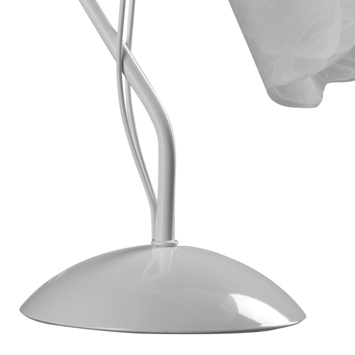 NACHTTISCHLEUCHTE 25/35 cm   - Weiß, KONVENTIONELL, Glas/Metall (25/35cm)