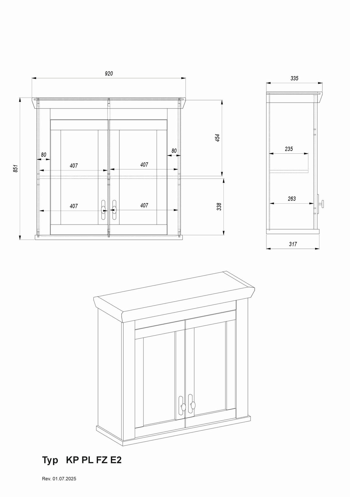 KÜCHENOBERSCHRANK 92/85/34 cm  in Weiß, Pinienfarben  - Schwarz/Weiß, Trend, Glas/Holzwerkstoff (92/85/34cm) - MID.YOU