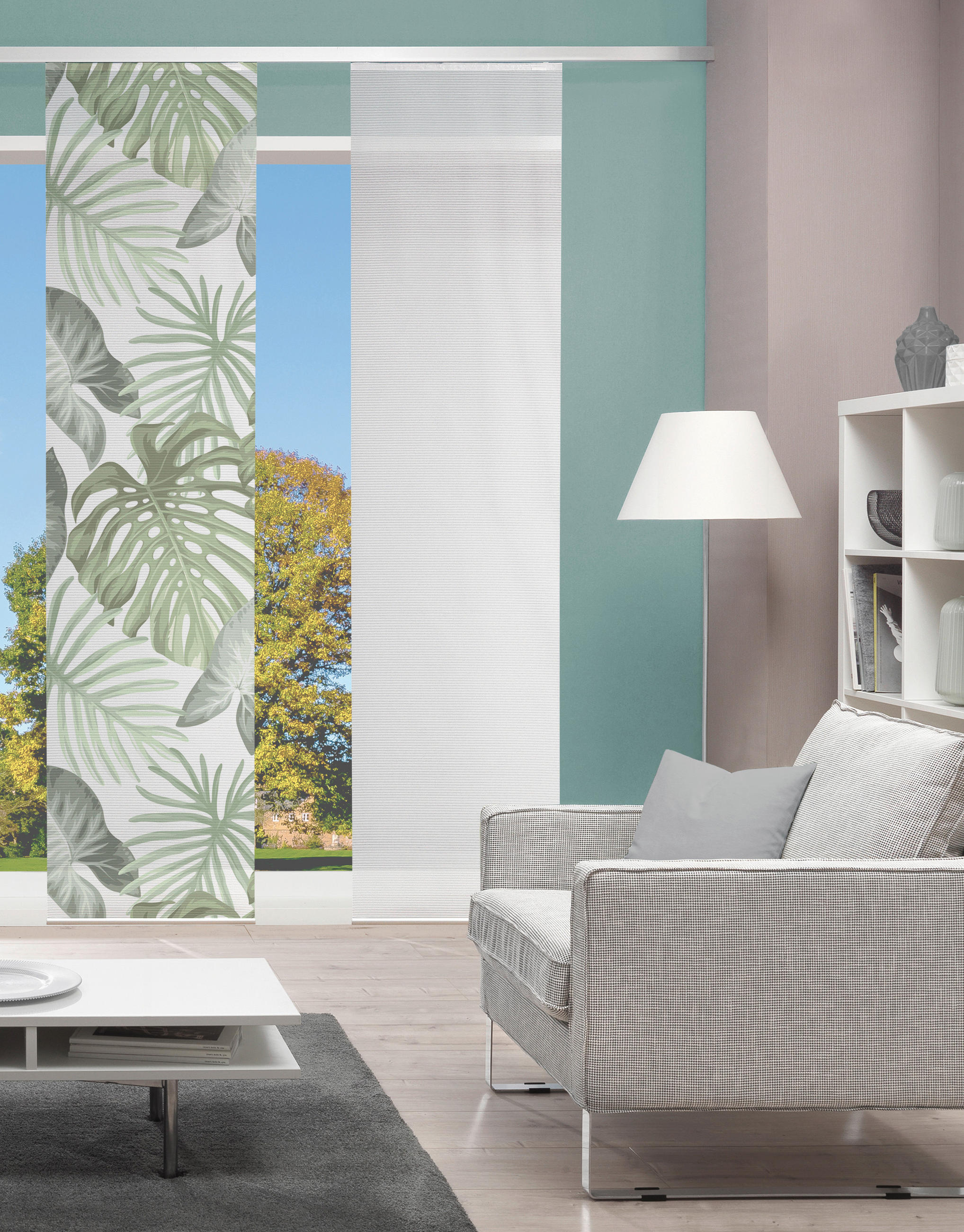 FLÄCHENVORHANG   blickdicht  60/260 cm   - Grün, Natur, Textil (60/260cm)