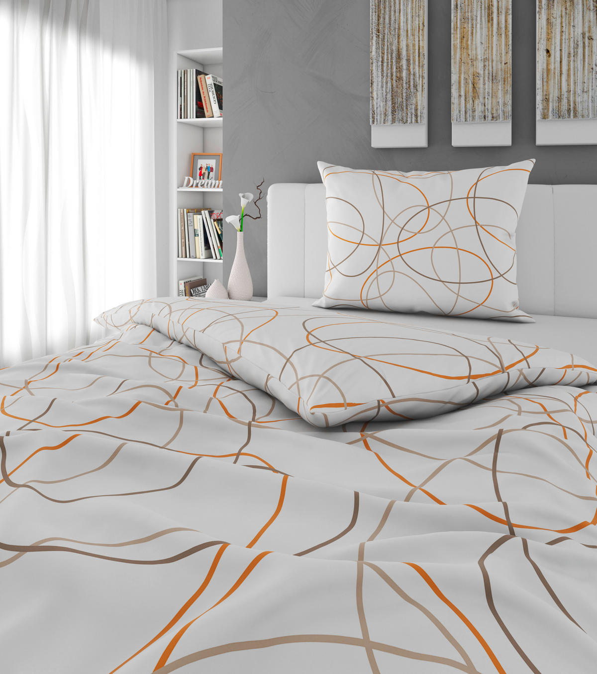 POSTELJINA Mavie 140/200 cm renforcé tkanina braon, bela  - bela/braon, Konvencionalno, tekstil (140/200cm) - Esposa