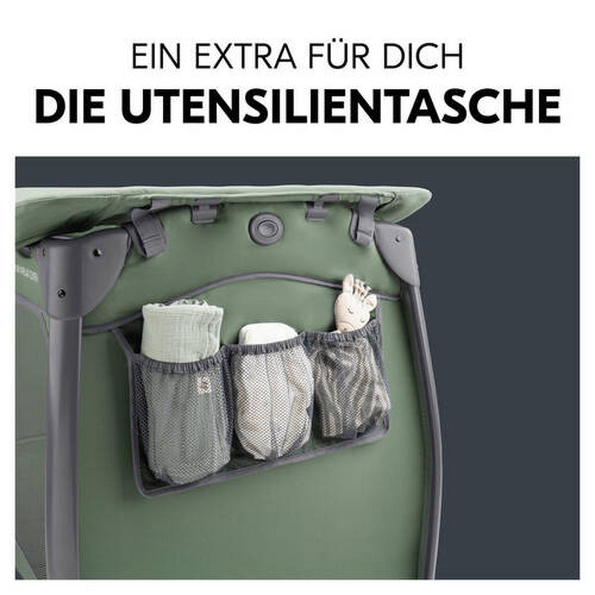 REISEBETT Play N Relax Center Dunkelgrün  - Dunkelgrün, Basics, Kunststoff/Textil (79/78/129cm) - Hauck