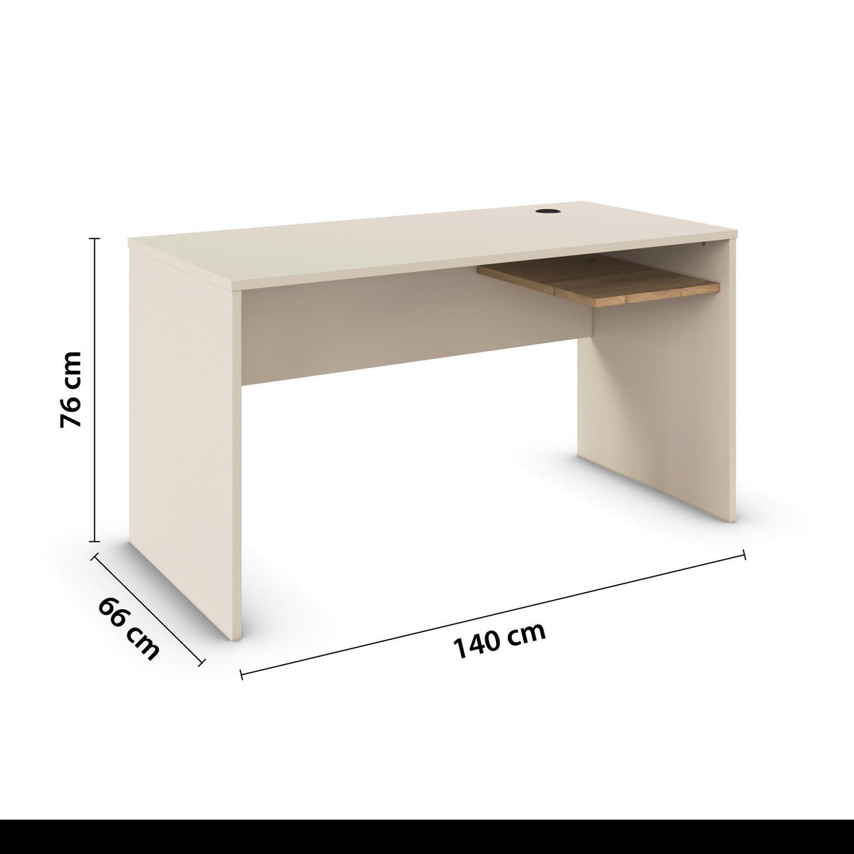 SCHREIBTISCH 140/66/76 cm  in Champagner, Eiche Artisan  - Champagner/Eiche Artisan, Design, Holzwerkstoff (140/66/76cm) - Stylife