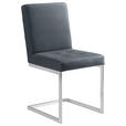 SCHWINGSTUHL  in Stahl Mikrofaser  - Edelstahlfarben/Grau, Design, Textil/Metall (45/91/58cm) - Moderano