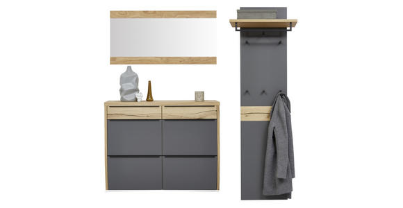 GARDEROBE 3-teilig in 200/200/32 cm - Eichefarben/Grau, Design, Holz/Holzwerkstoff (200/200/32cm) - Dieter Knoll