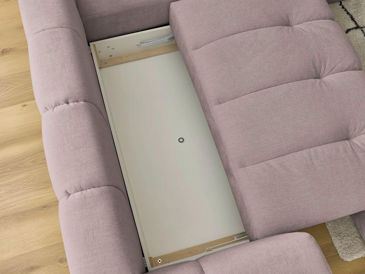 ECKSCHLAFSOFA FUJI Leinenoptik Pink  inkl.  - Pink/Schwarz, MODERN, Kunststoff/Textil (282/204cm)