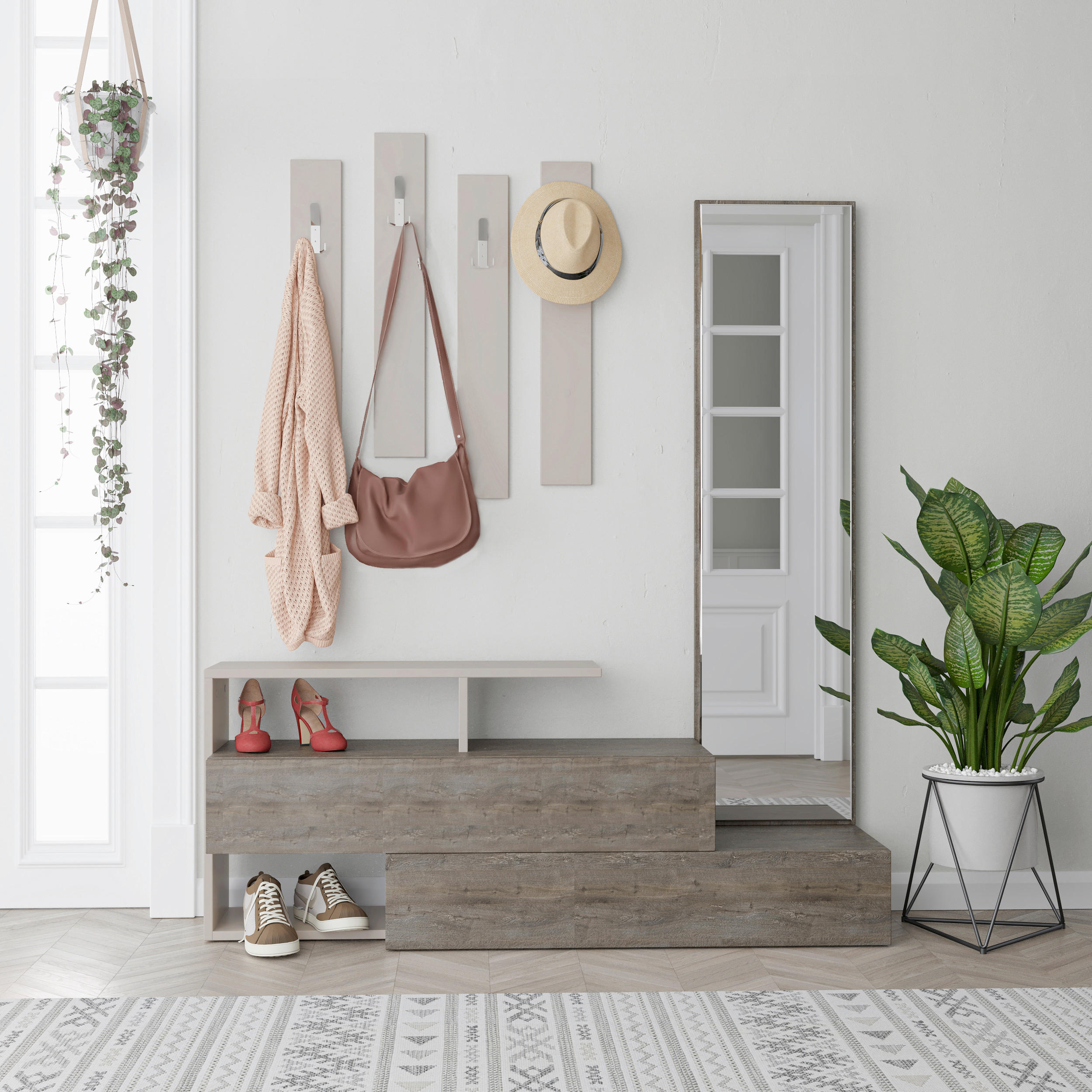 KLEIDERSTÄNDER in Braun, Mokka 137/154/35 cm   - Braun/Mokka, Design, Holzwerkstoff (137/154/35cm) - Livetastic