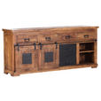 SIDEBOARD  in 195/85/45 cm  - Schwarz/Naturfarben, ROMANTIK / LANDHAUS, Holz/Metall (195/85/45cm) - Landscape