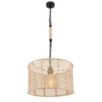 VISEČA SVETILKA  Halia      40/120 cm      E27 - črna/rjava, Natur, kovina/naravni materiali (40/120cm) - Globo
