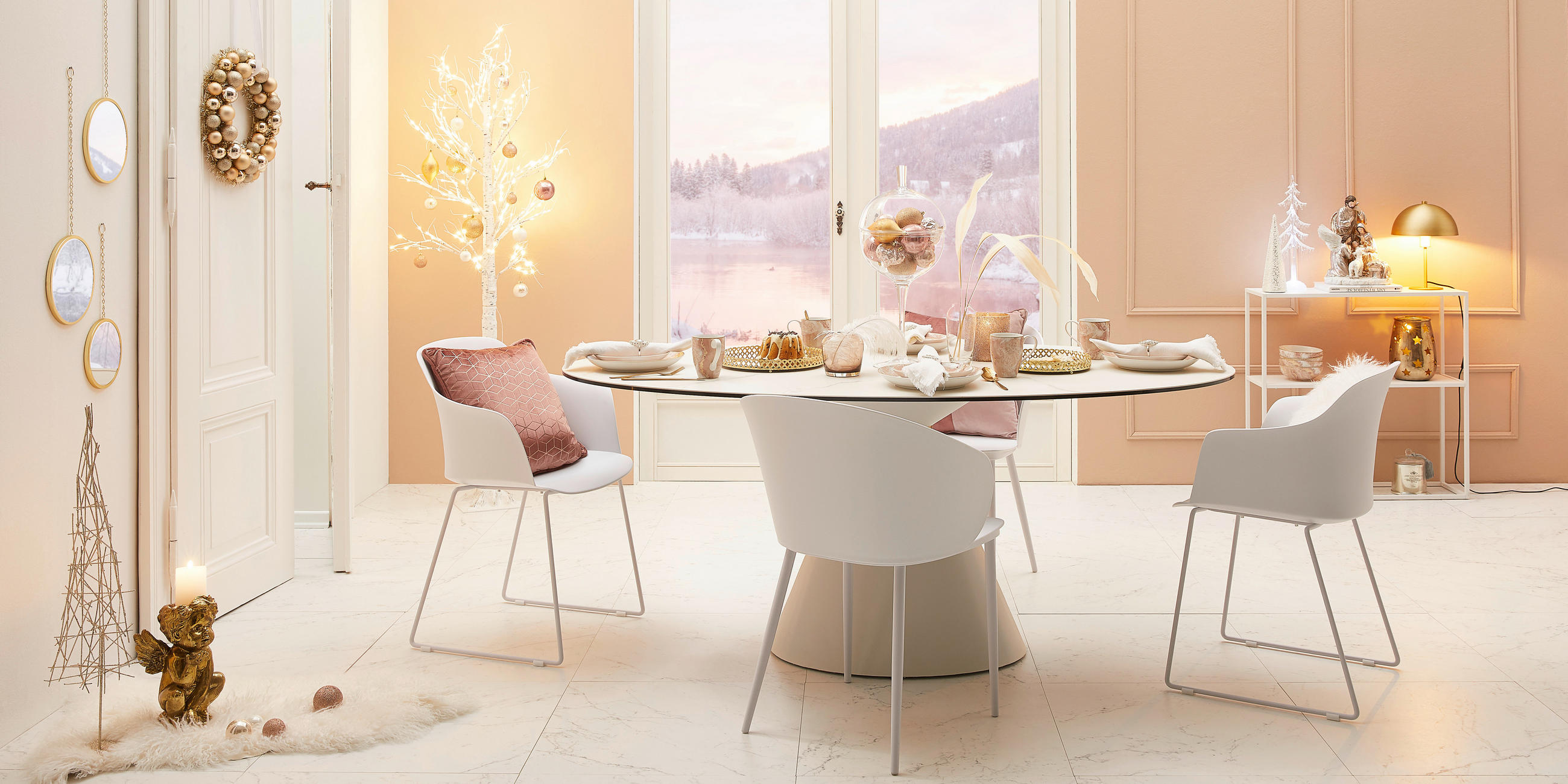 DEKOENGEL - Goldfarben, Trend, Kunststoff (18/17/32cm) - X-Mas