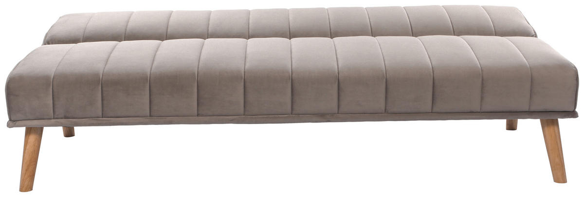 SCHLAFSOFA Samt Grau  - Naturfarben/Grau, Design, Holz/Textil (180/81/86cm) - P & B