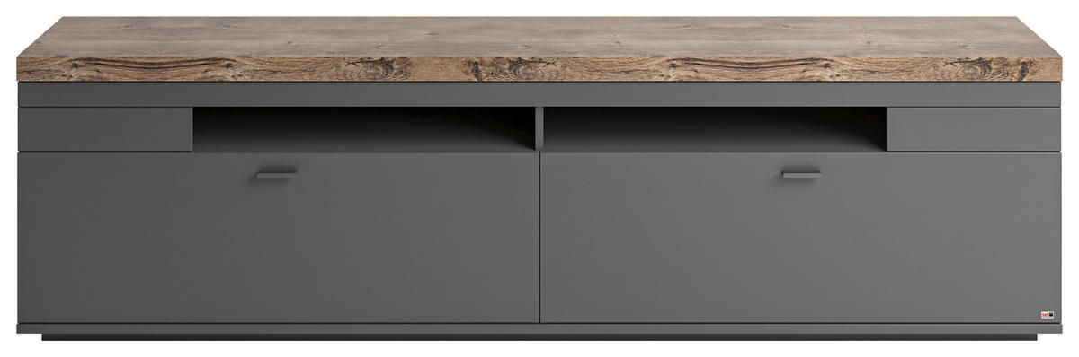 LOWBOARD  in 210/58,7/43,8 cm  - Eichefarben/Grau, Design, Holzwerkstoff/Metall (210/58,7/43,8cm) - SetOne by Musterring