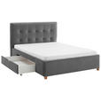 POLSTERBETT Grau 140/200 cm  - Naturfarben/Grau, MODERN, Holz/Textil (140/200cm) - Carryhome