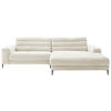 ECKSOFA in Cord Weiss  - Weiss/Schwarz, Design, Textil/Metall (296/207cm) - Dieter Knoll