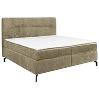 BOXSPRINGBETT 180/200 cm,  in Cappuccino, Topper, H3 + H3 = fest  - Schwarz/Cappuccino, Design, Textil/Metall (180/200cm) - Esposa