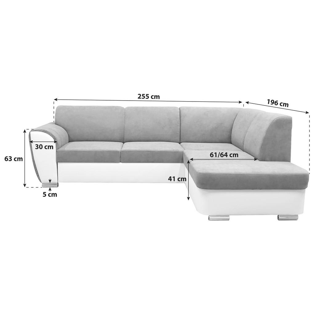 Thumbnail - Mid.you Ecksofa, Grau, Schwarz, Textil, 3-Sitzer, Ottomane rechts, L-Form, 255x196 cm, Made in EU, Wohnzimmer, Sofas & C...
