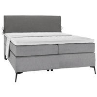 BOXSPRINGBETT 120/200 cm  in Grau, Dunkelgrau  - Dunkelgrau/Schwarz, Design, Textil/Metall (120/200cm) - Hom`in