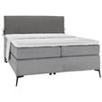 BOXSPRINGBETT 120/200 cm  in Grau, Dunkelgrau  - Dunkelgrau/Schwarz, Design, Textil/Metall (120/200cm) - Hom`in