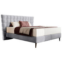 BOXSPRINGBETT 180/200 cm  in Grau  - Schwarz/Grau, Design, Holz/Holzwerkstoff (180/200cm) - home24