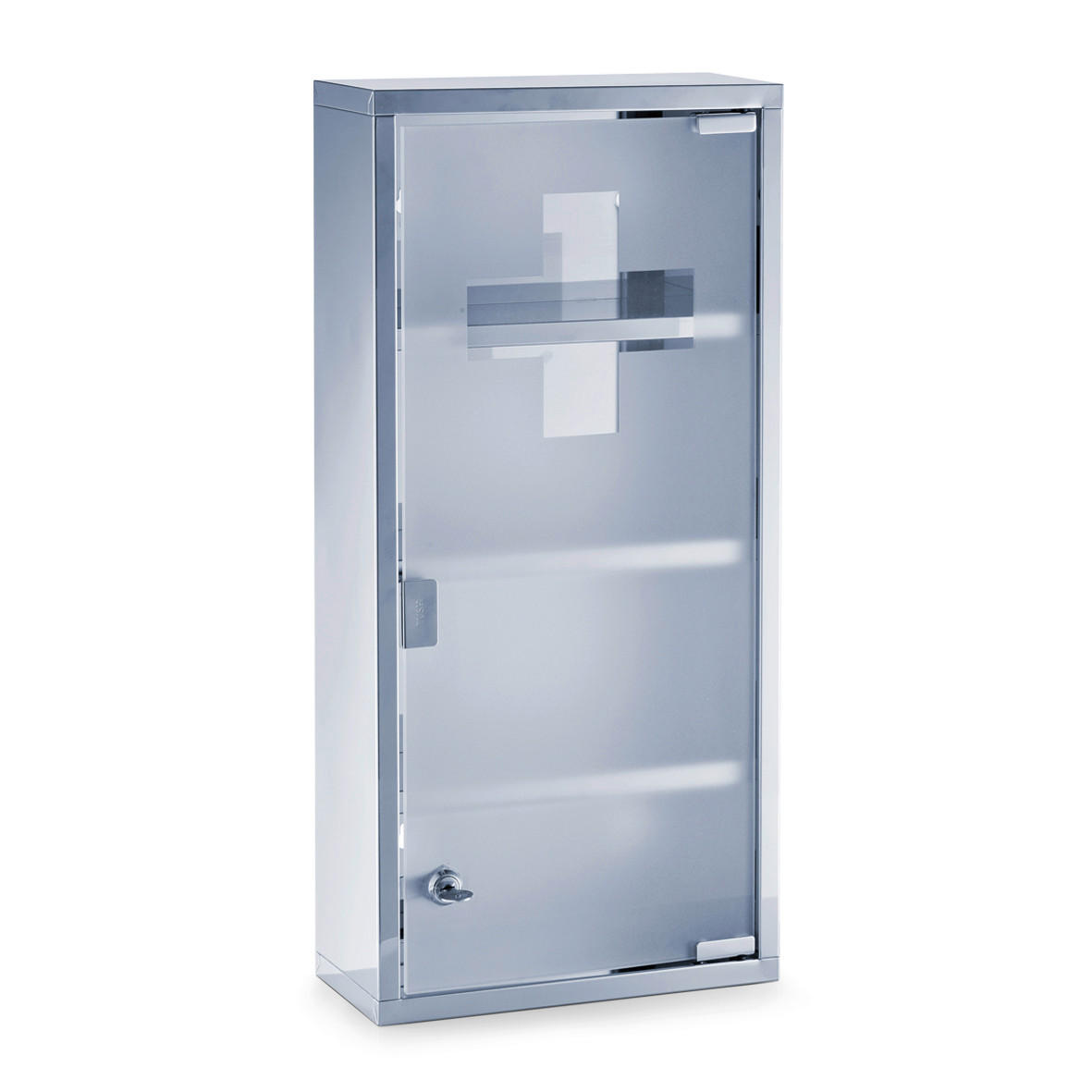 MEDIZINSCHRANK 27/57/12 cm  - Silberfarben, Basics, Glas/Metall (27/57/12cm) - Zeller Present