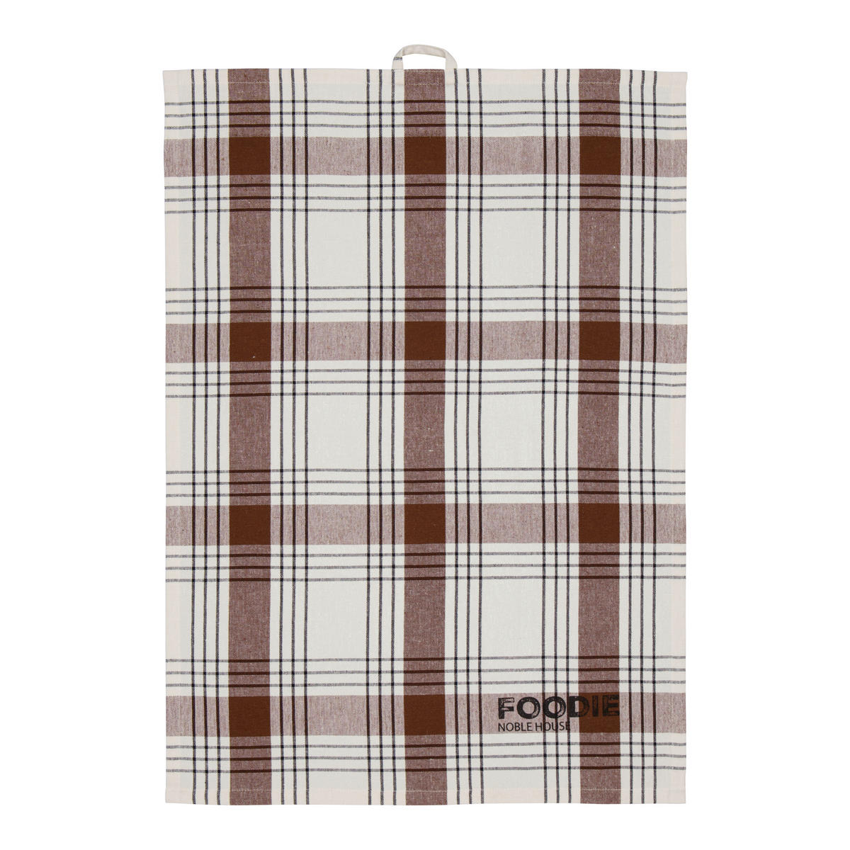 DISKHANDDUK brun, vit  - vit/brun, Basics, textil (50/70cm)