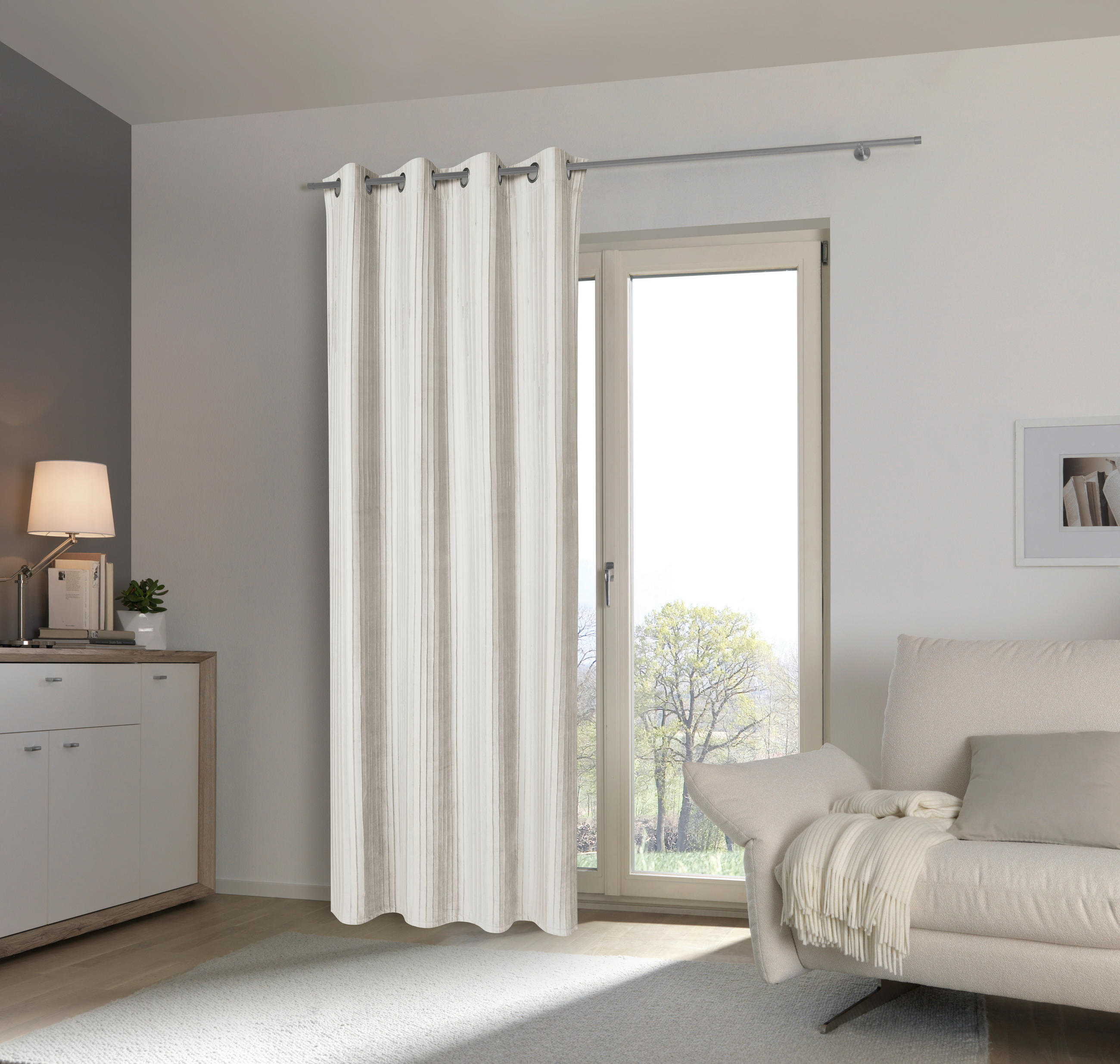 RINGLIS FÜGGÖNY részben fényzáró  - fehér, Design, textil (135/245/0cm) - Esposa