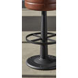 BARHOCKER Echtleder Braun, Schwarz Eisen Lederauswahl  - Schwarz/Braun, LIFESTYLE, Leder/Metall (36/78/36cm) - Landscape