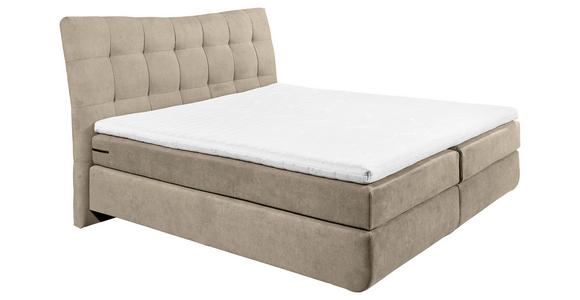 BOXSPRINGBETT 180/200 cm in Sandfarben - Sandfarben/Schwarz, Design, Kunststoff/Textil (180/200cm) - Esposa