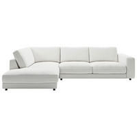 CANAPÉ D'ANGLE in velours côtelé blanc  - noir/blanc, Design, textile/matière synthétique (224/325cm) - Pure Home Lifestyle