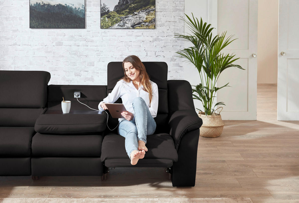 ECKSOFA  in Echtleder Dunkelbraun  260/324 cm  - Dunkelbraun/Schwarz, KONVENTIONELL, Leder/Kunststoff (260/324cm) - Cantus