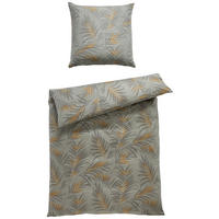 BETTWÄSCHE Fano Flanell 135/200 cm  - Grau/Grün, Basics, Textil (135/200cm) - Estella