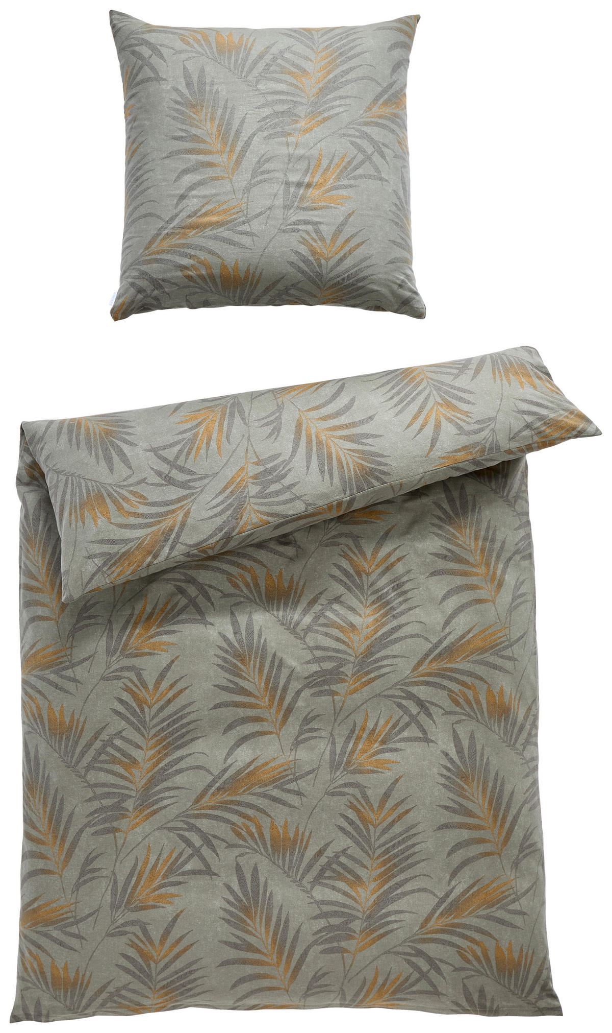 BETTWÄSCHE Fano Flanell 135/200 cm  - Grau/Grün, Basics, Textil (135/200cm) - Estella