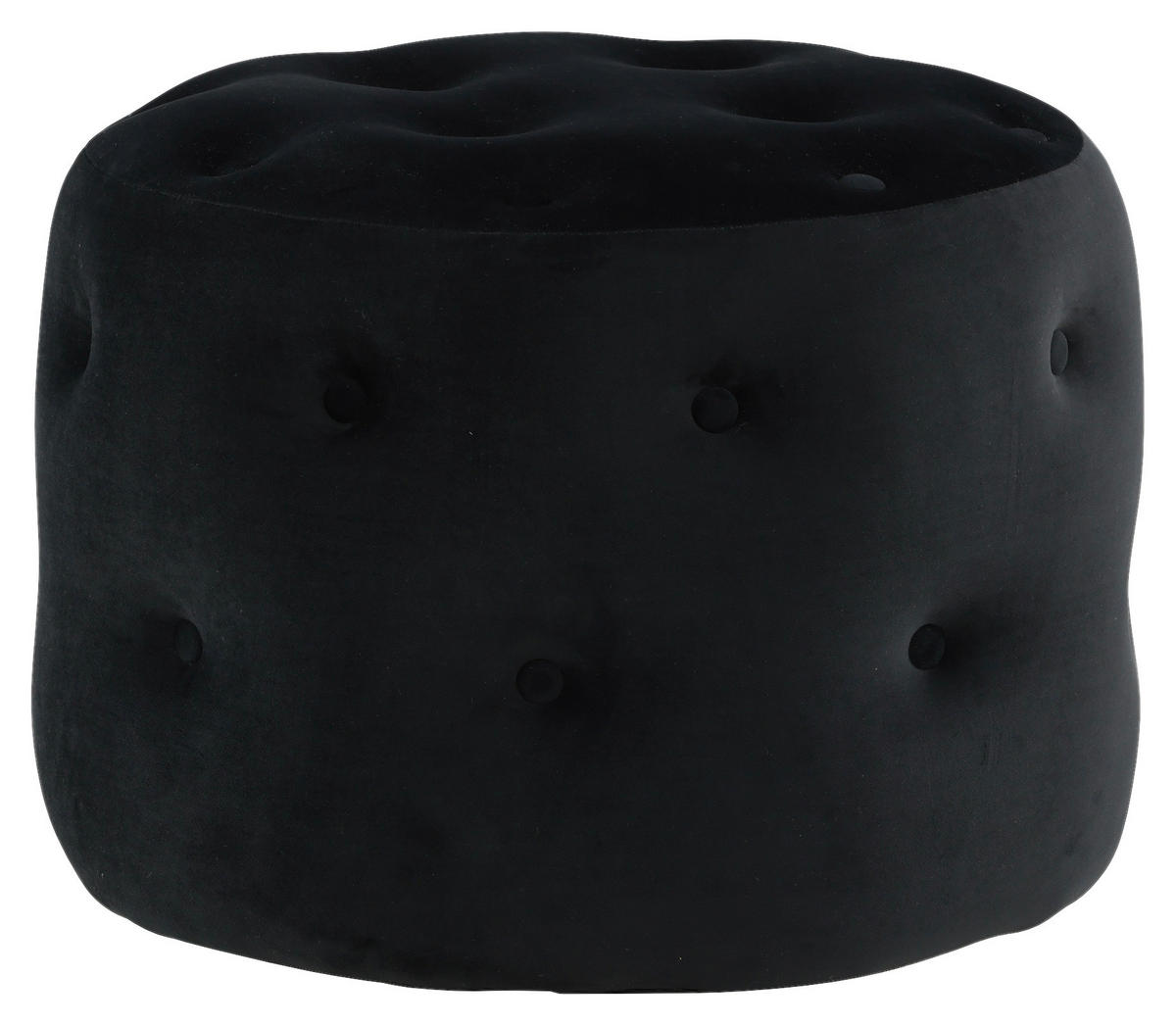 POUF in Schwarz Textil  - Schwarz, Design, Textil (55/44/55cm) - Livetastic