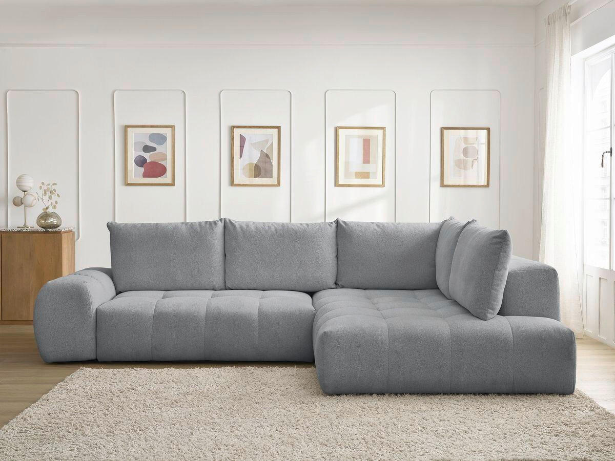 ECKSCHLAFSOFA EVEREST  mit Rücken echt, Armteil links, Armteil rechts Flachgewebe Dunkelgrau  - Dunkelgrau/Schwarz, MODERN, Kunststoff/Textil (320/212cm)