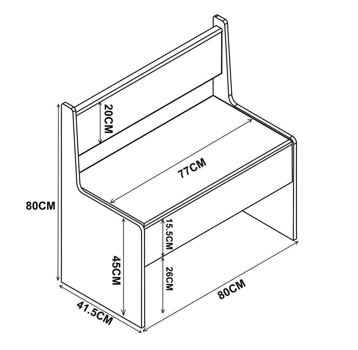 SITZBANK in Holzwerkstoff Sonoma Eiche  - Sonoma Eiche, Modern, Holzwerkstoff (80/80/42cm) - MID.YOU
