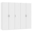DREHTÜRENSCHRANK  in Weiß  - Chromfarben/Weiß, Design, Holzwerkstoff (253/215/59cm) - Carryhome