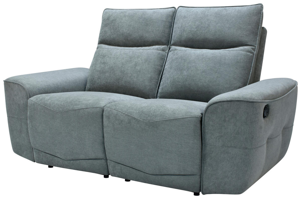 KÉTÜLÉSES KANAPÉ fém, műanyag, textil, faalapú anyag szürke  - fekete/szürke, Konventionell, műanyag/faalapú anyag (170cm) - Celina Home