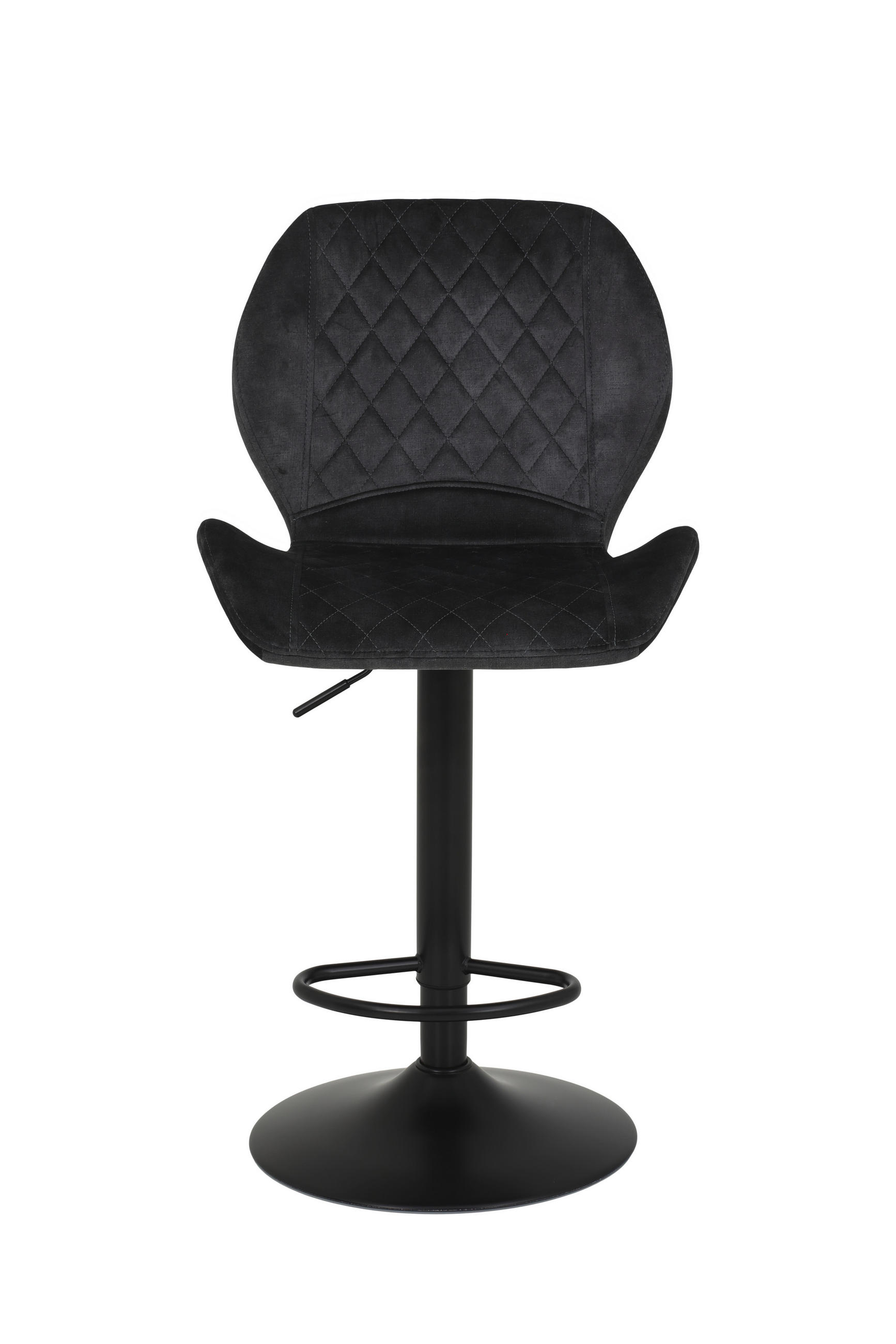 BARHOCKER Samt, Velours Anthrazit Stahl Typenauswahl, Sitzfläche 360° drehbar, abwischbar  - Anthrazit/Schwarz, MODERN, Textil/Metall (42/96-117/51cm) - MID.YOU