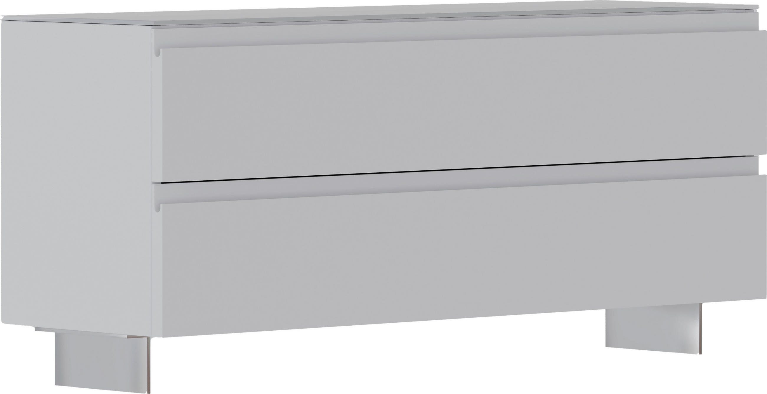 GARDEROBENBANK Weiß  - Alufarben/Weiß, Design, Glas/Metall (110/49/33cm) - Moderano