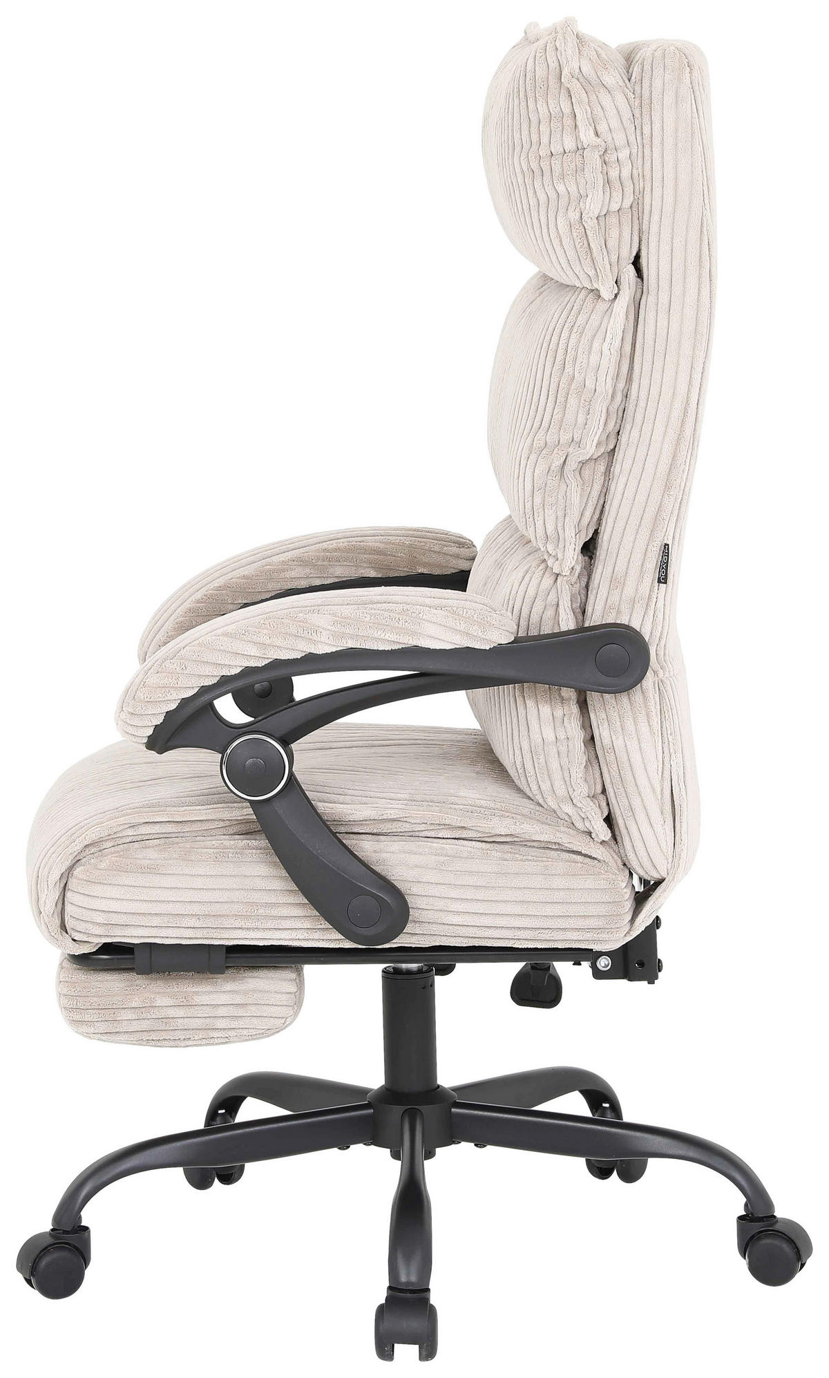 DREHSTUHL Cord Beige  - Beige/Schwarz, MODERN, Holz/Kunststoff (65/116/124/65cm) - MID.YOU