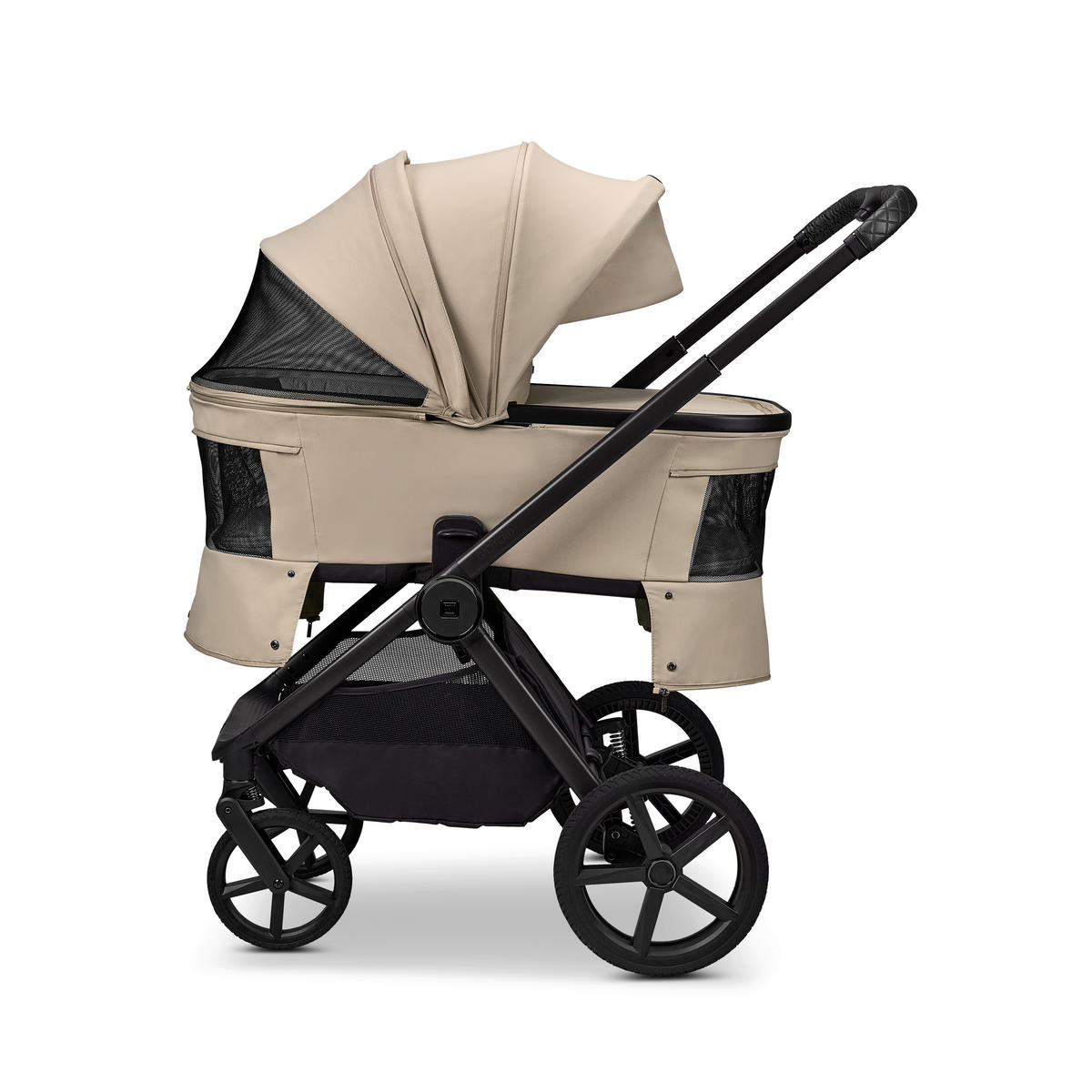KINDERWAGENSET GIO FOLD ETPU SET  - Sandfarben/Schwarz, Basics, Textil/Metall (120/58/92cm) - Moon Edition