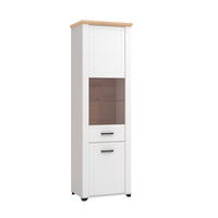 VITRÍNA, biela, dub artisan, 61/194/41 cm - čierna/biela, Basics, kompozitné drevo/plast (61/194/41cm) - Landscape