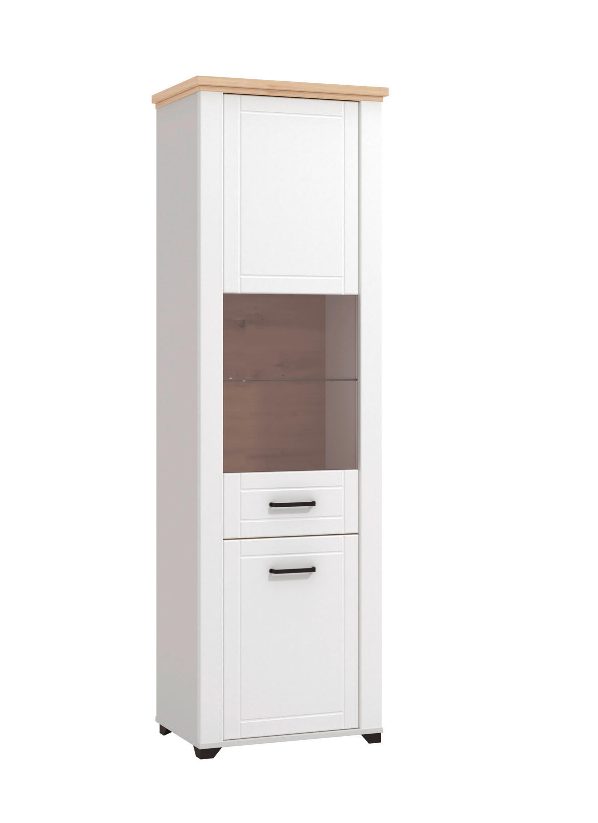 VITRÍNA, biela, dub artisan, 61/194/41 cm - čierna/biela, Basics, kompozitné drevo/plast (61/194/41cm) - Landscape