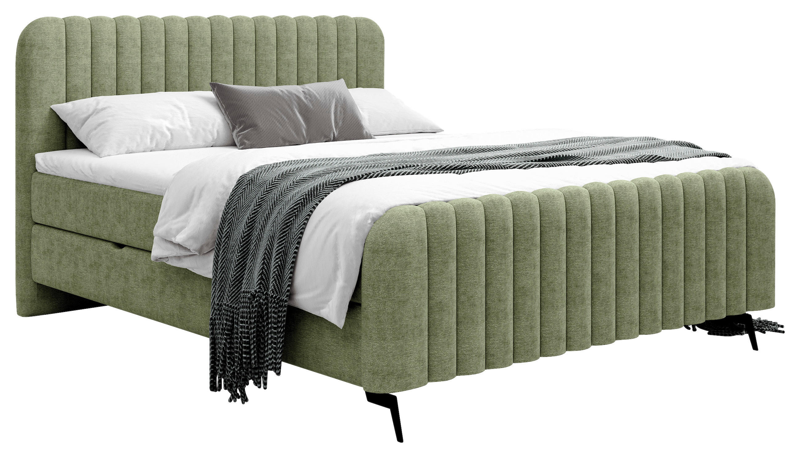 BOXBETT 160/200 cm  in Grün  - Schwarz/Grün, MODERN, Holz/Holzwerkstoff (160/200cm) - Livetastic