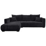 ECKSOFA in Cord Schwarz  - Schwarz, MODERN, Holz/Textil (208/322cm) - Carryhome