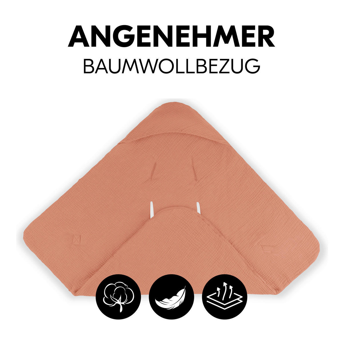 EINSCHLAGDECKE Snuggle so Cosy      - Rotbraun, Basics, Textil (75/0,6/75cm) - Hauck