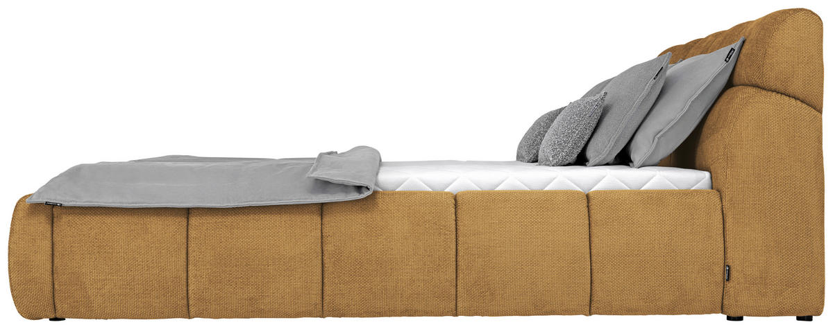 POLSTERBETT 160/200 cm  in Currygelb  - Currygelb/Schwarz, Design, Kunststoff/Textil (160/200cm) - Esposa