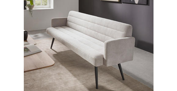 SITZBANK 216/86/68 cm Cord Hellgrau Metall - Hellgrau/Schwarz, Design, Textil/Metall (216/86/68cm) - Dieter Knoll