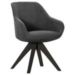 ARMLEHNSTUHL  in Bouclé, Teddystoff  - Anthrazit/Schwarz, Design, Holz/Textil (60/83/65cm) - Landscape