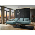 ECKSOFA in Chenille Türkis  224/305 cm  - Türkis/Schwarz, Design, Textil/Metall (224/305cm) - Dieter Knoll