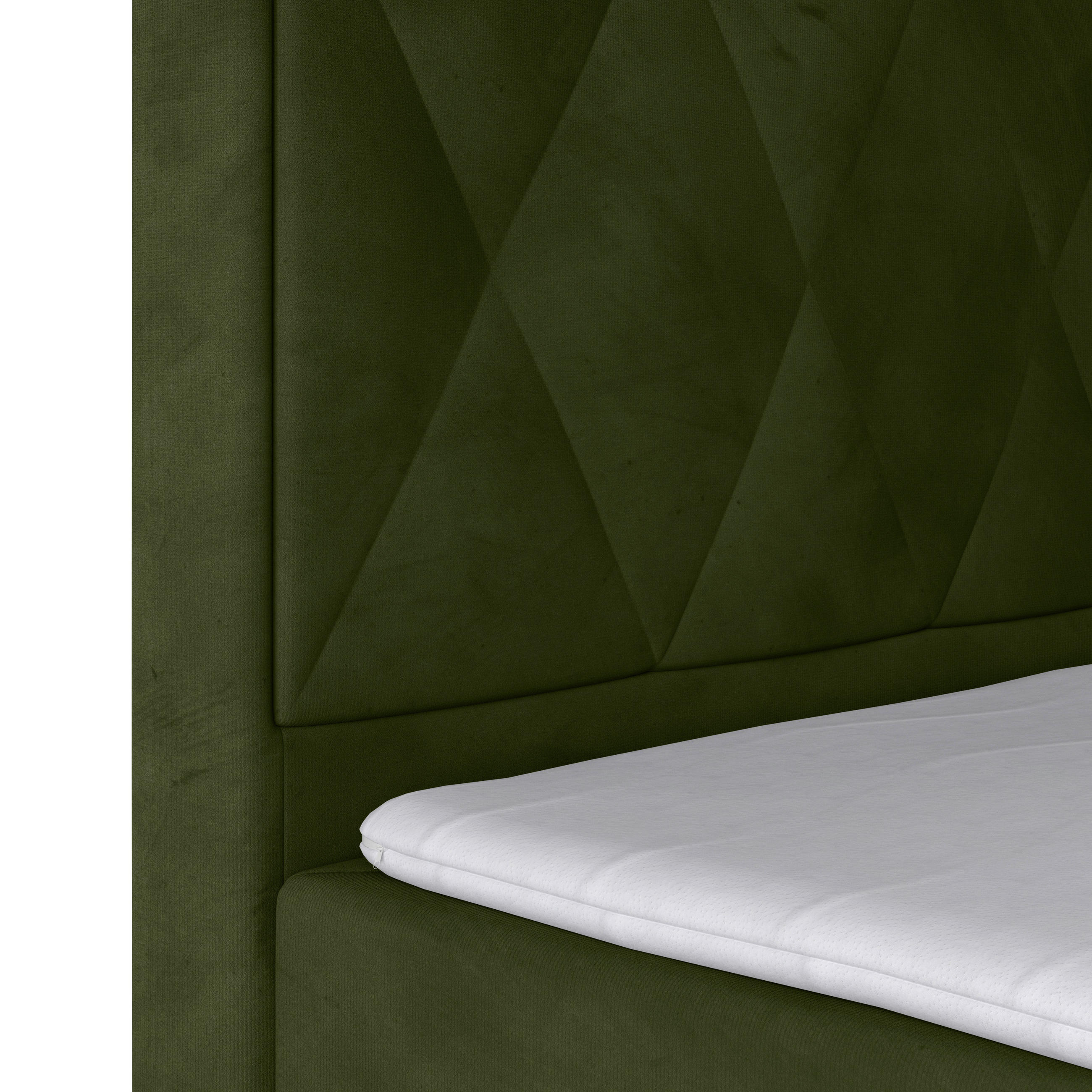 Thumbnail - Mid.you Boxspringbett, Grün, Textil, Birke, Buche,Birke, Buche, teilmassiv, Hartholz,teilmassiv, Hartholz, H2 + H3, Höhe...